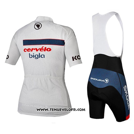 2018 Maillot Ciclismo Cervelo Bigla Blanc Noir Manches Courtes et Cuissard
